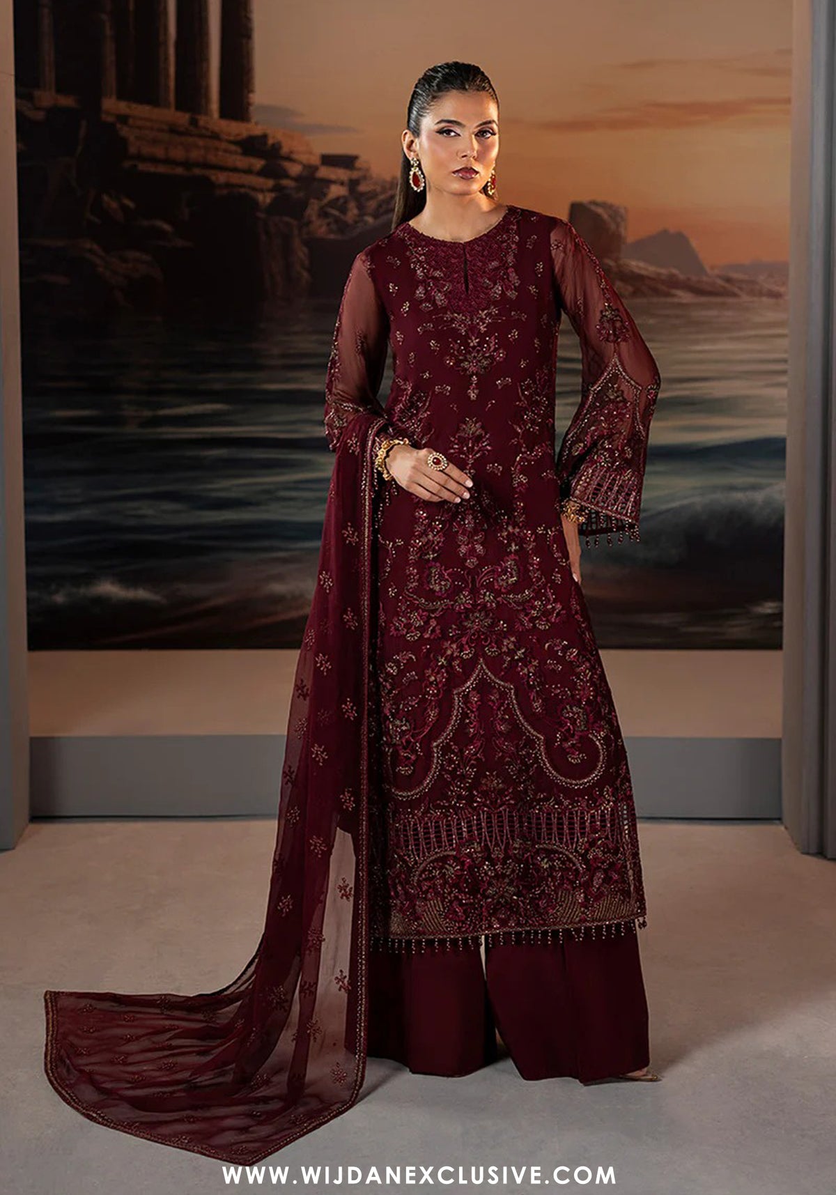 Riwayat Lamisah Unstitched Chiffon Collection - 2025 by Lavish (Fuchsia Fantasy)