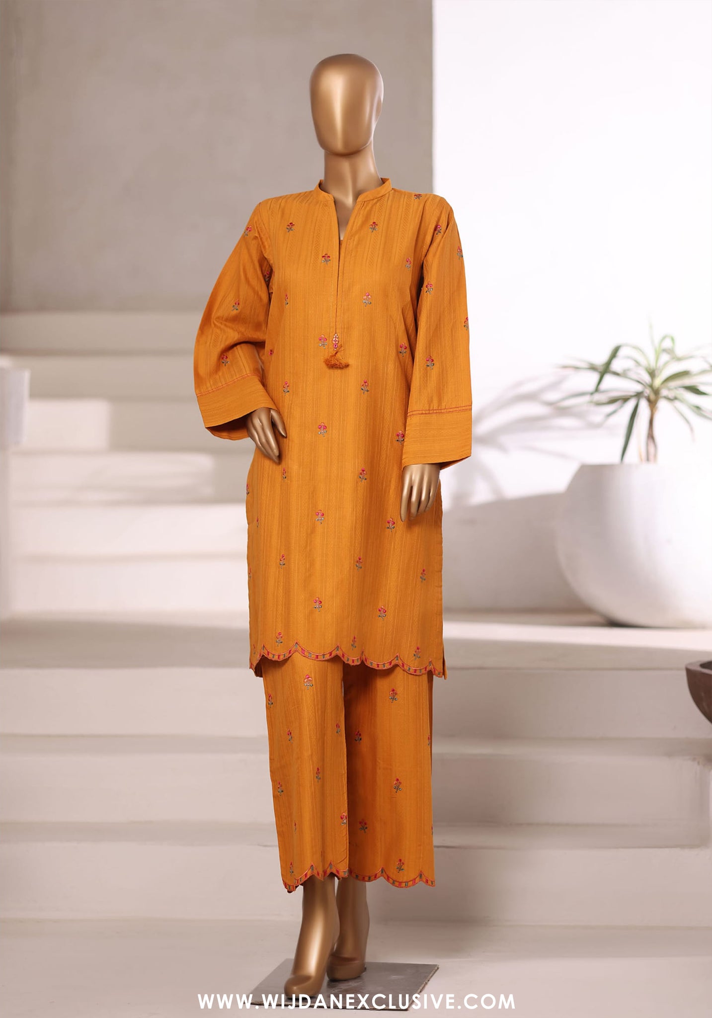 Sadabahar Vybe Stitched Jacquard Embroidered Sets Vol-II Collection - 2025 (MUSTARD)