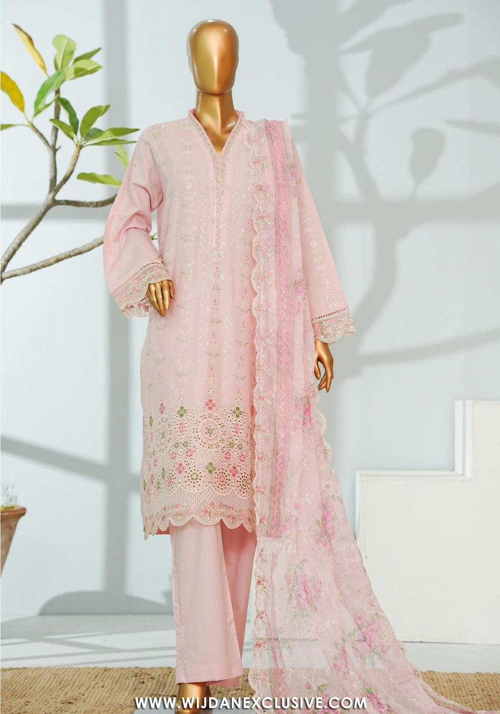 Bin Saeed Stitched Luxury Lawn Embroidered Vol-I Collection - 2026 (D-01)