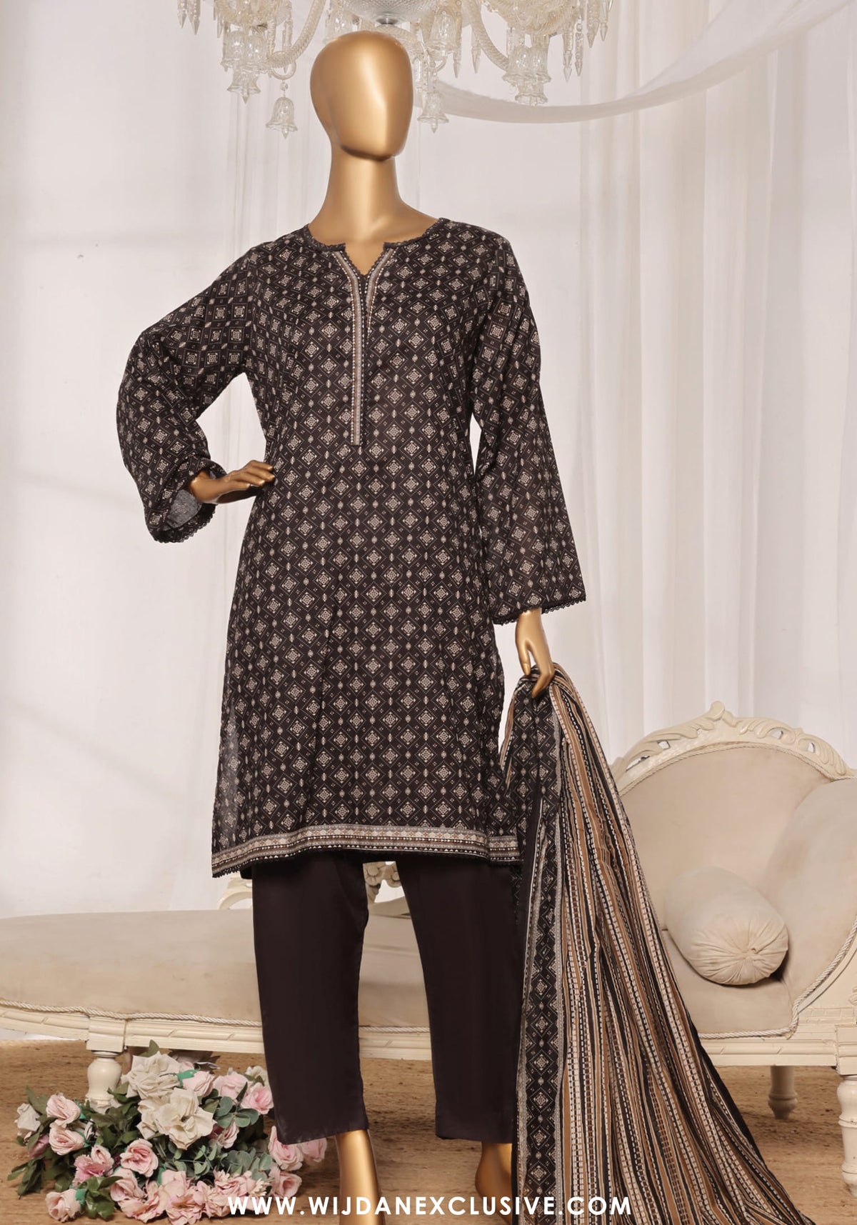 Bin Saeed Stitched Exclusive Printed 3PC Lawn Collection'25 Vol-10 D-01