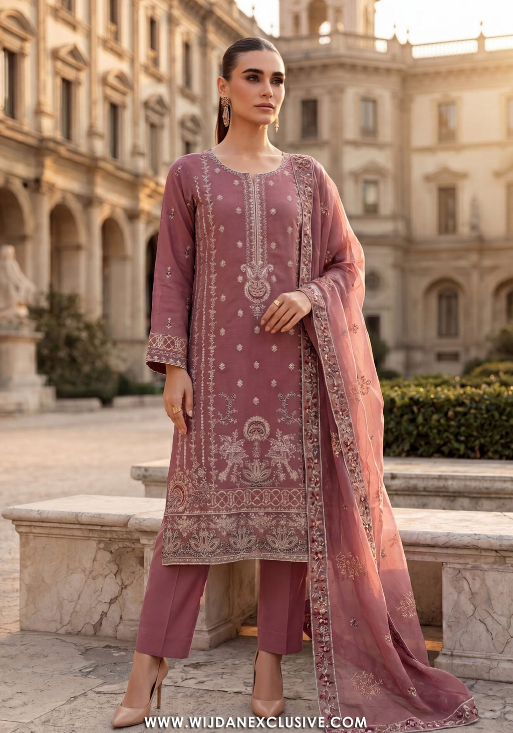 Dhamak by Wijdan | Unstitched Exclusive Formal Bana Dora Embroidered Collection - 2026 (D-01)