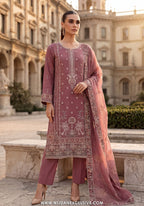 Dhamak by Wijdan | Unstitched Exclusive Formal Bana Dora Embroidered Collection - 2026 (D-01)
