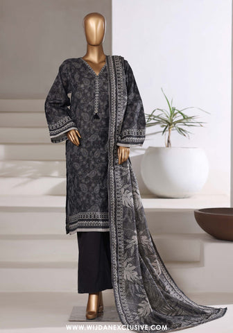 Sadabahar Stitched Printed Khaddar Shimmer Collection - 2025 (GREY)