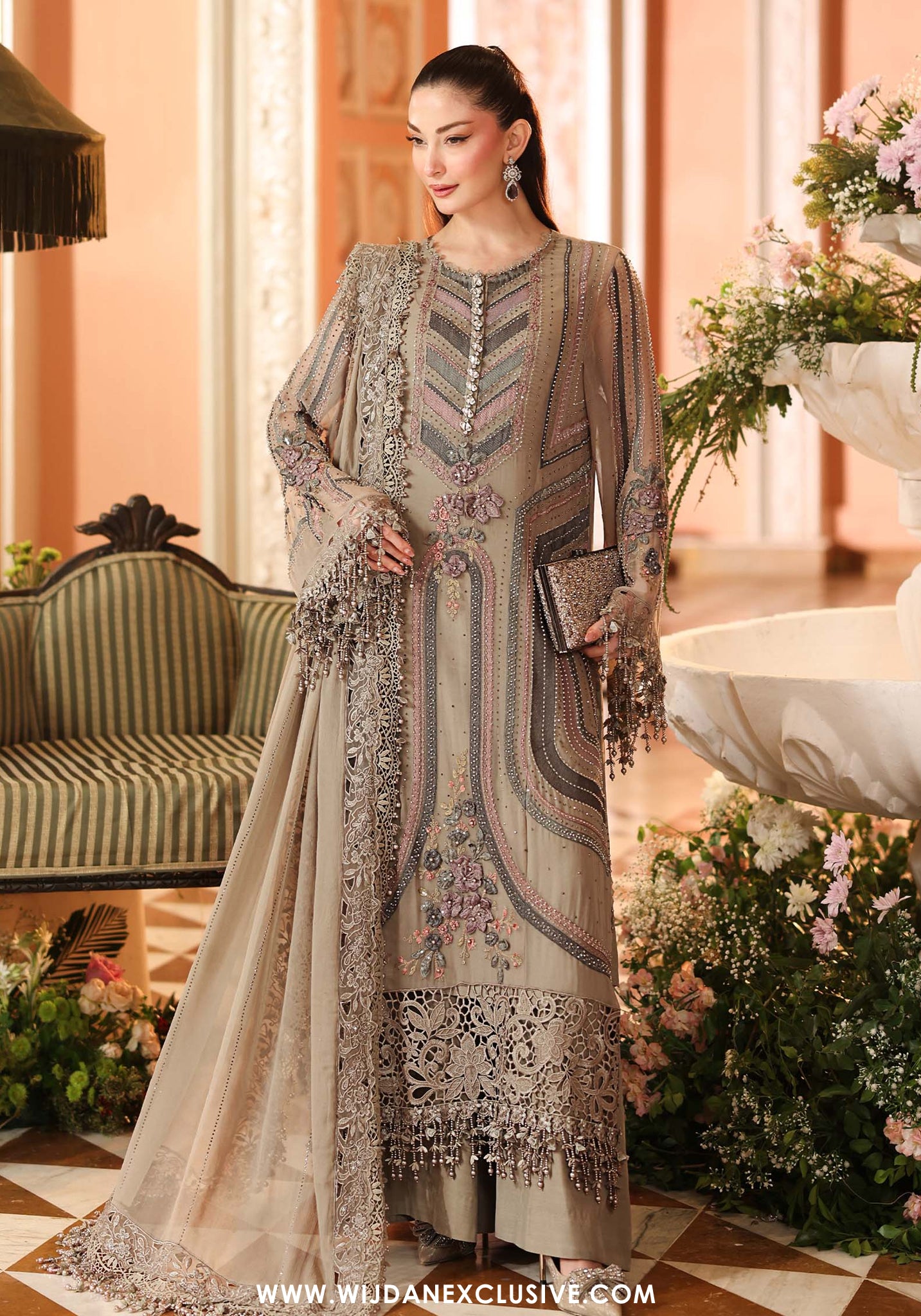 Royale Tea Affair by Maria.B | Unstitched Chiffon Formal Collection - 2026 (D-01)