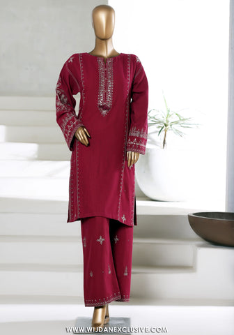 Sadabahar Vybe Stitched 2PC Co-Ords Winter Collection - 2025 (MAROON)