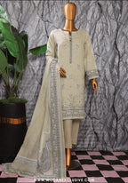 HZ Exclusive Unstitched Mid Summer Embroidered Slub Lawn EMC-25