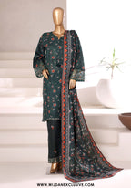 Malika by Sadabahar | Stitched Embroidered Khaddar Collection - 2025 (GREEN)