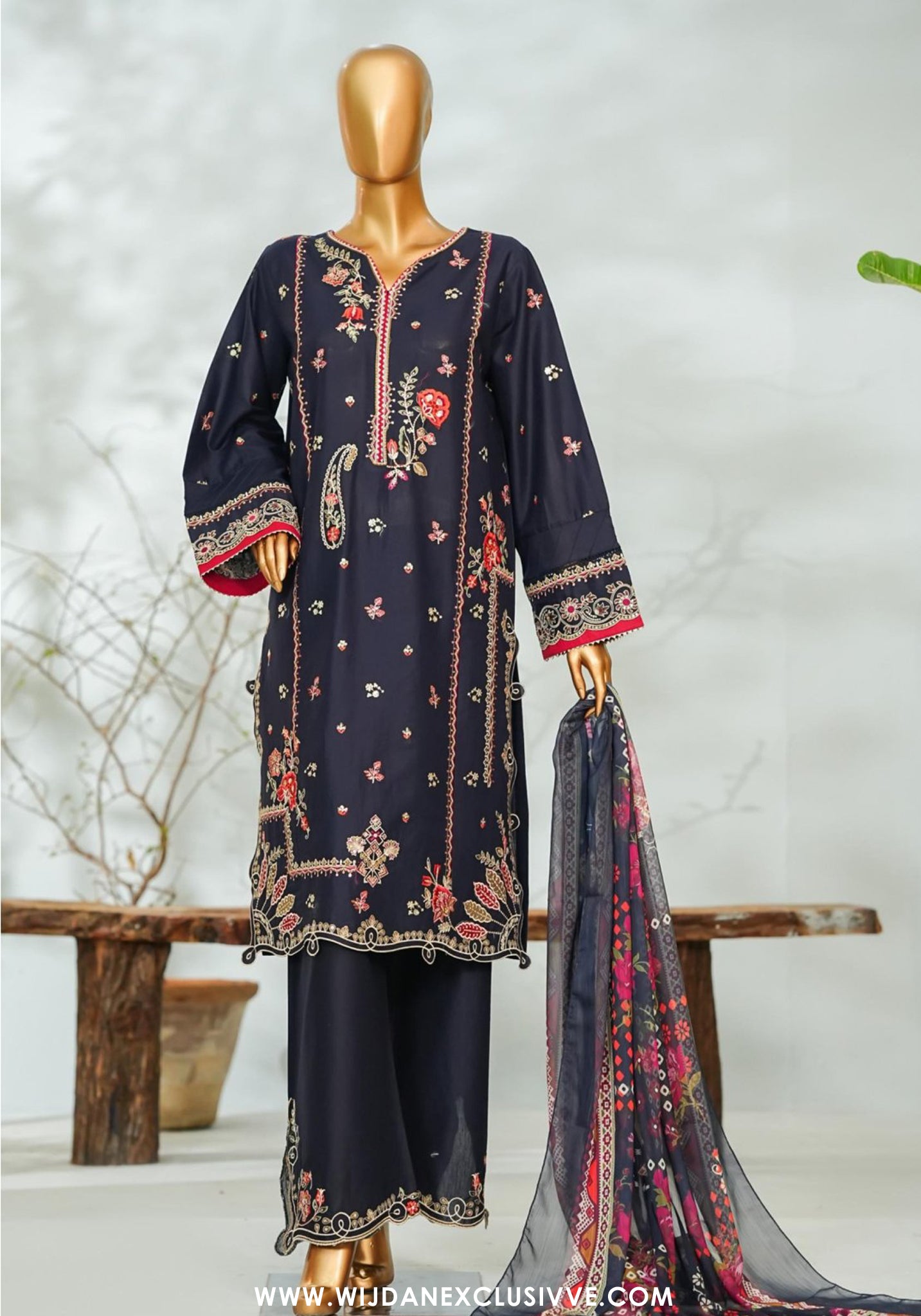 Bin Saeed Stitched Applique Kari Luxury 3pc Collection - 2026 (D-03)