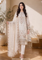 Chand Tara by Wijdan | Unstitched Exclusive Emb Cutdana Jacquard Collection'26 (D-01)