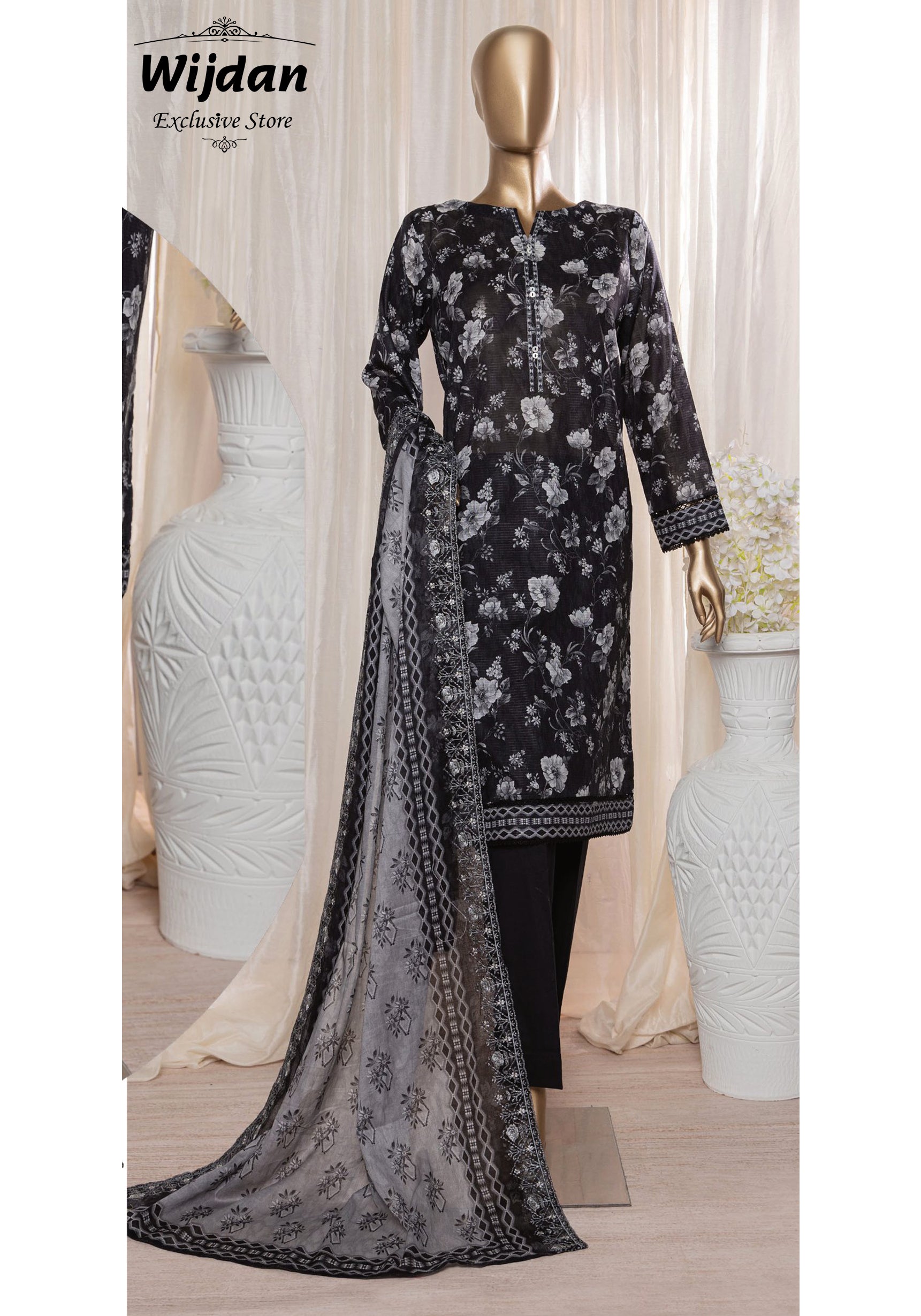 Rimjhim Printed Embroidered Lawn Collection by HZ Textiles D-01