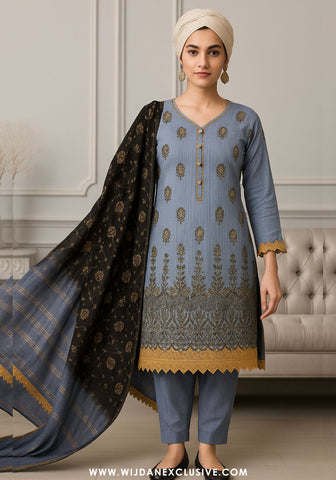 Saman Unstitched Embroidered Lawn Collection - 2025 D-01