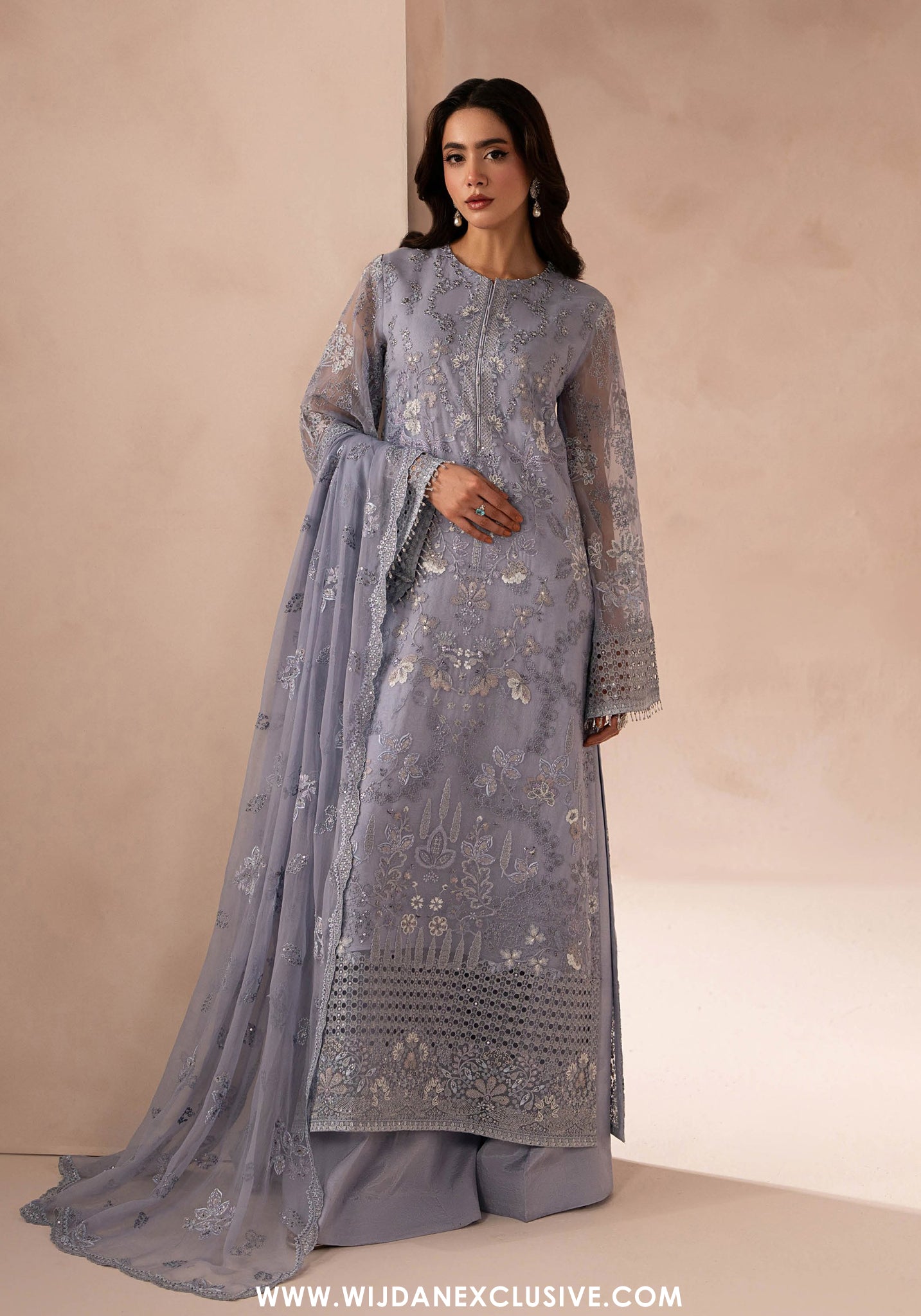 Izhar e Mohabbat by Lamisah | Unstitched Formal Chiffon Collection - 2026 (GREY ELEGANCE)