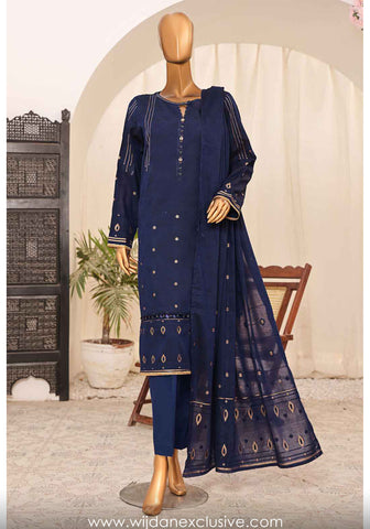 HZ Valencia Embroidered Jacquard 3pc Summer Collection'25 Vol-02 D-01