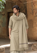 Saltanat by Wijdan | Wool Men's Shawl'26 (LIGHT CAMEL)