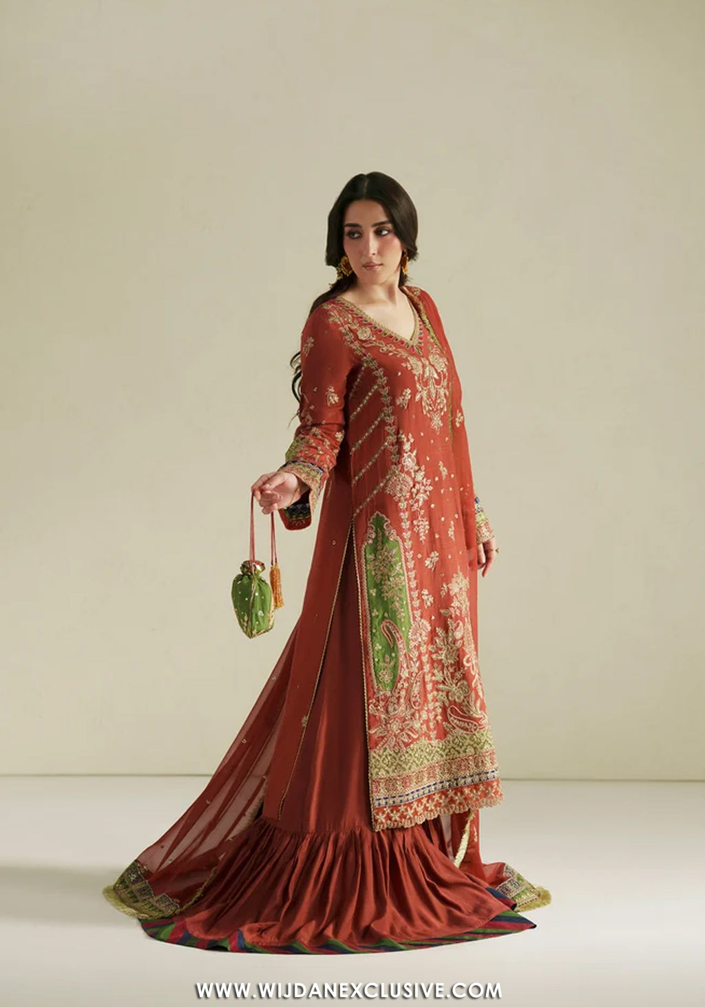 Vera Unstitched Embroidered Raw Silk Formal Edit'26 (ZAR RUST)