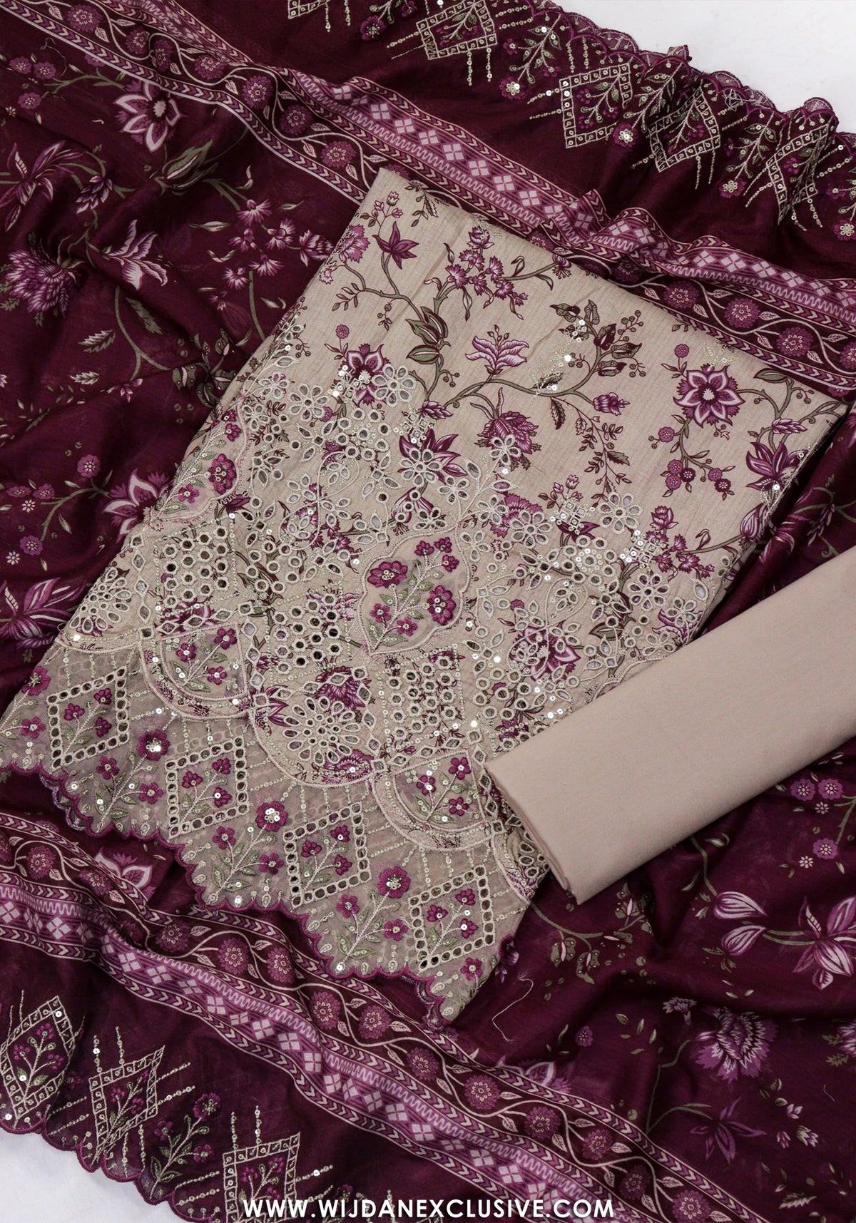 Bin Saeed Unstitched Embroidered Lawn Vol-I Collection - 2026 (PURPLE)