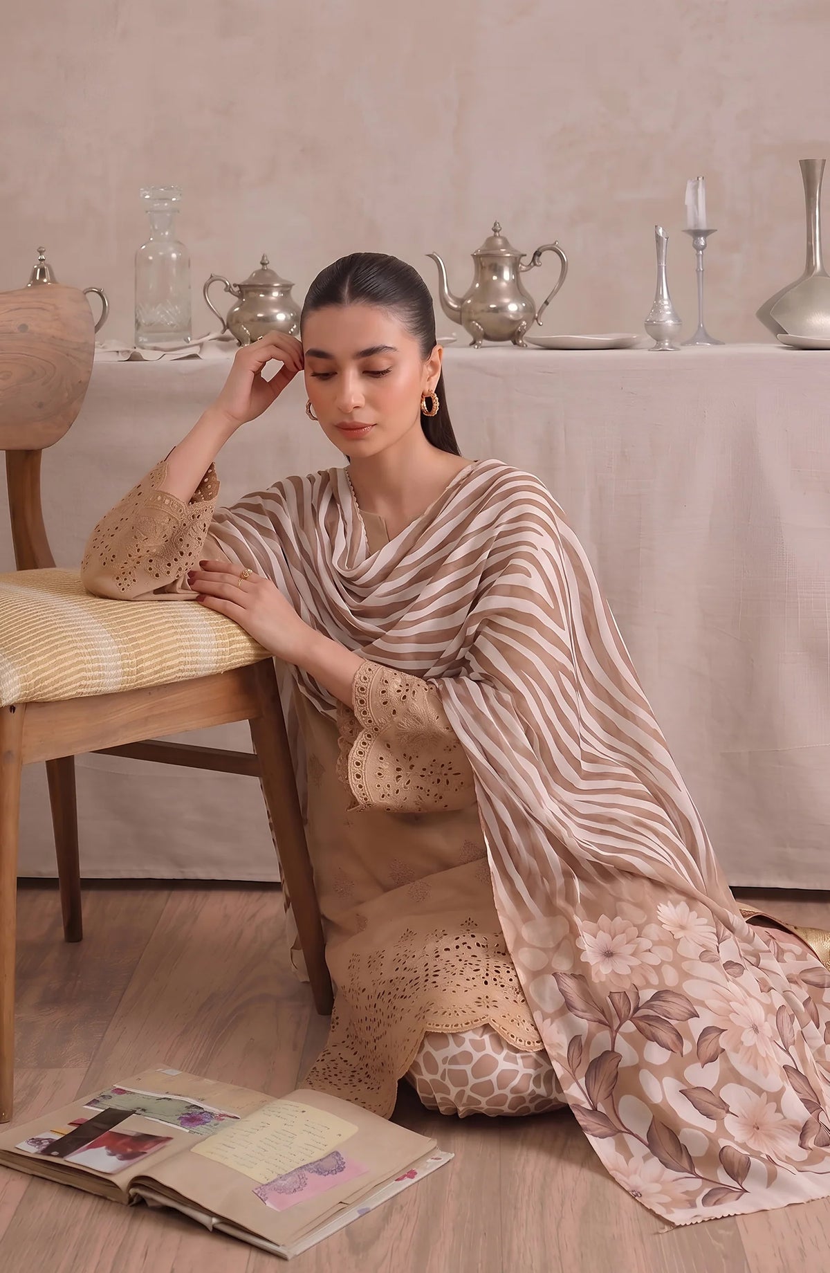 Jeem by  Amna  Khadija | Stitched Chikankari Lawn Collection - 2026 (D-01)