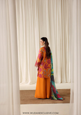 Zyrah by Naqsh | Unstitched Fall Winter Collection - 2025 LAVA ORANGE - 00189