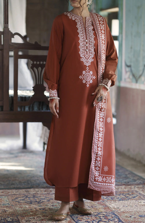 Before Sunset by Casual Lite | Stitched Embroidered Cotton Lawn Collection - 2026 (D-01)