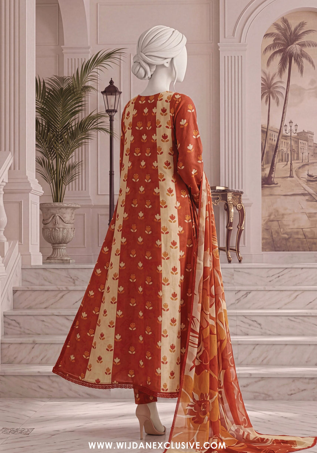 A Flowy Cut by HZ Textile | Stitched Printed & Emb Silk Collection'26 (D-01)