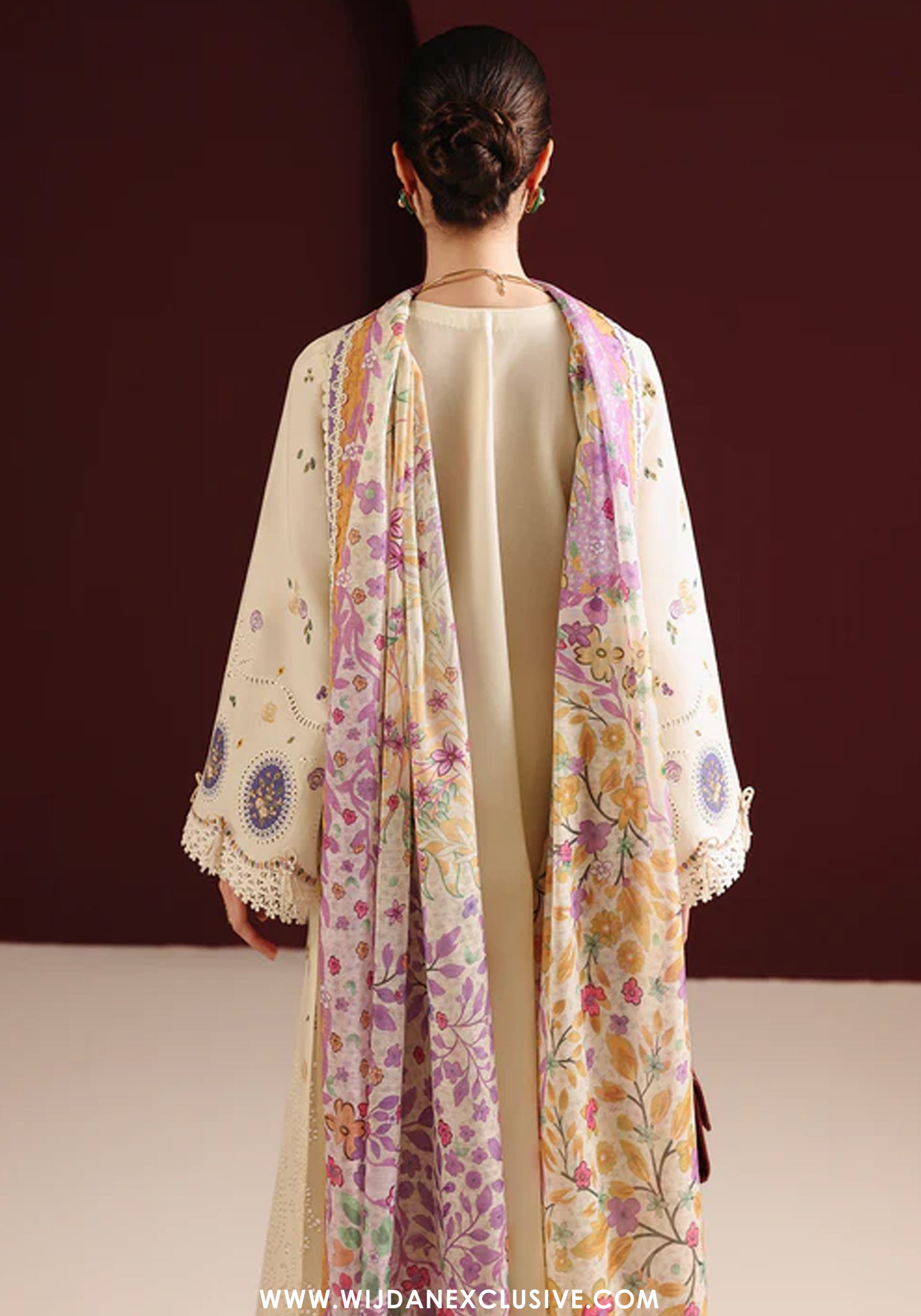 Iris by Jazmin | Unstitched Embroidered Luxury Lawn Collection - 2026 (D-01)