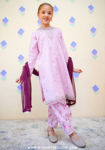 Shanzey Stitched Kids Embroidered Farshi Edit - 2025 (LILAC)