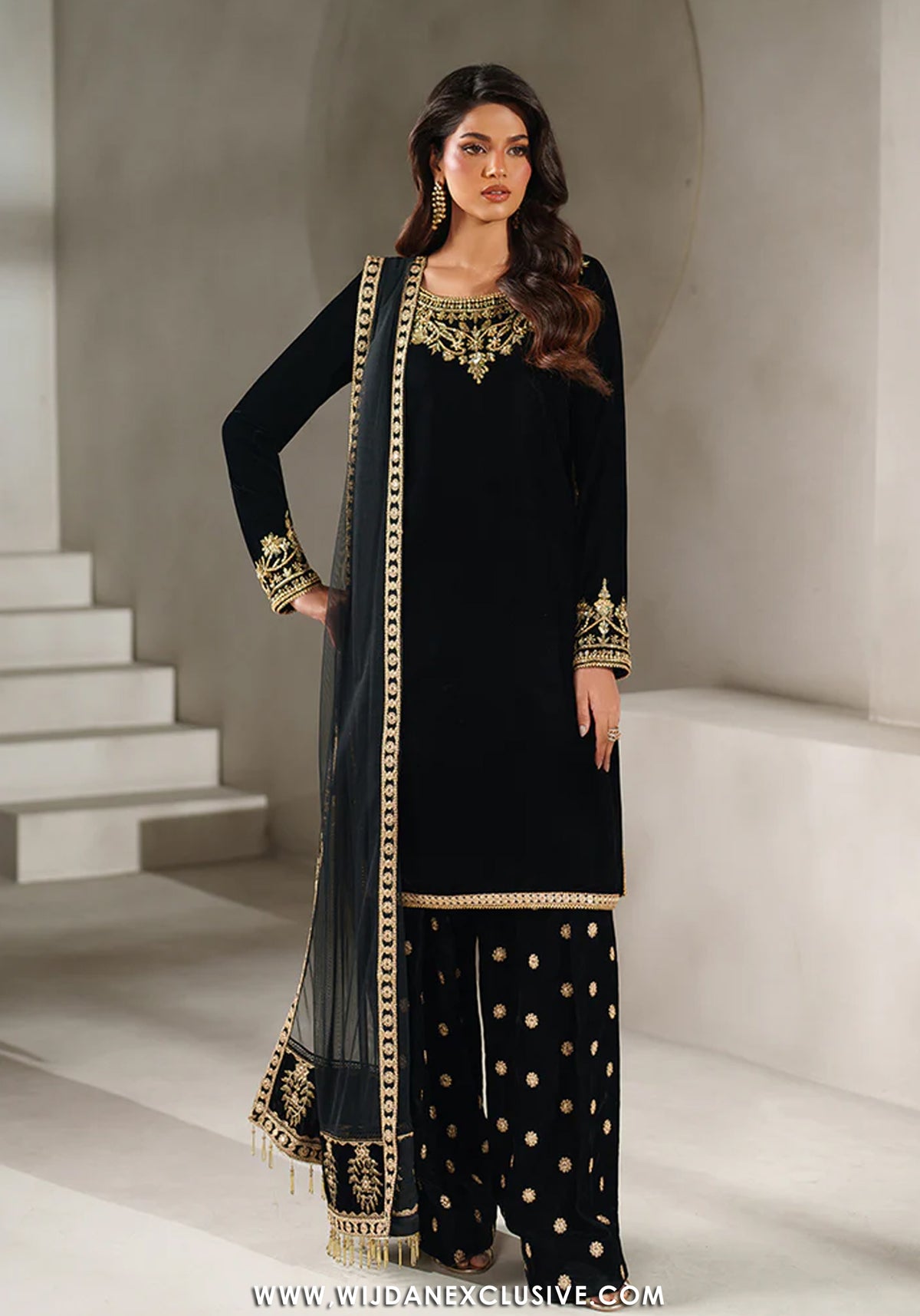 Zarif Unstitched Embroidered & Hand Embellished Velvet Collection - 2025 ZRF-V-01