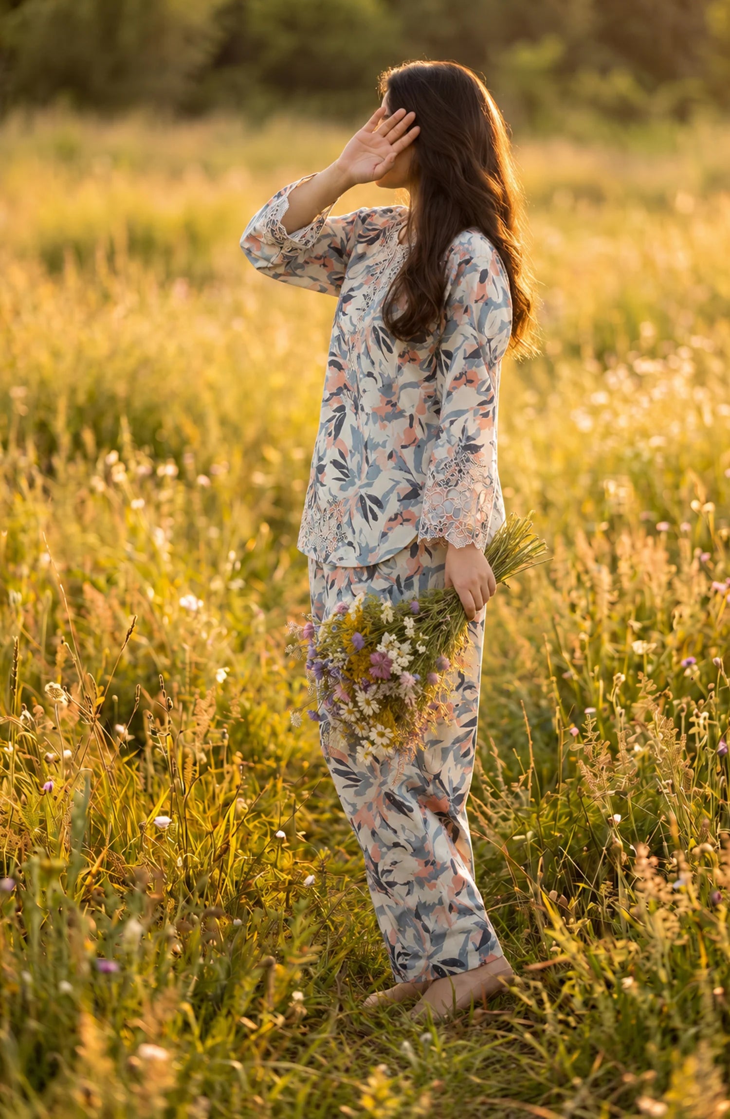 Summer Essentials by Amna khadija | 2pc Emb Co-ords Set Collection'26 (D-01)
