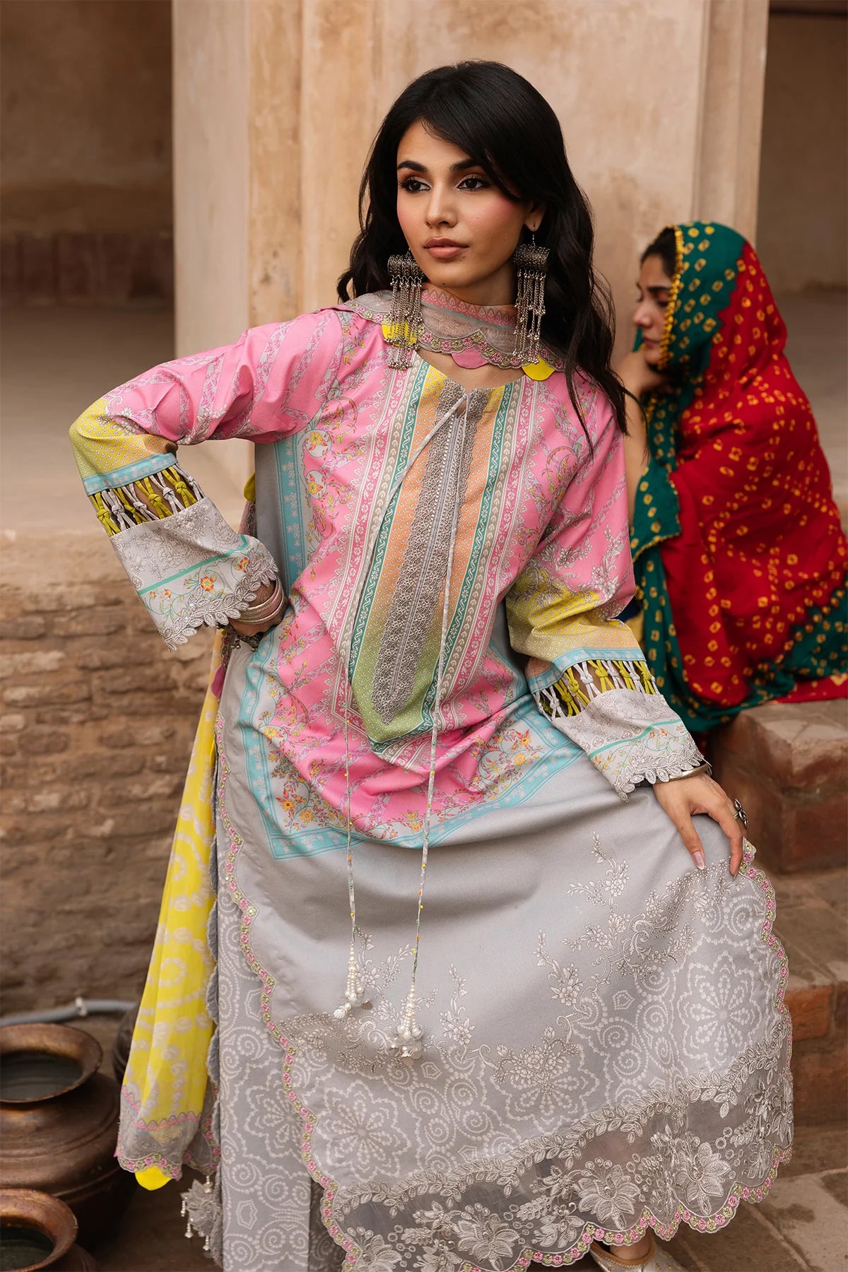 Charizma Chunri Unstitched Embroidered Lawn Vol-01 Collection - 2026 (CHN6-01)