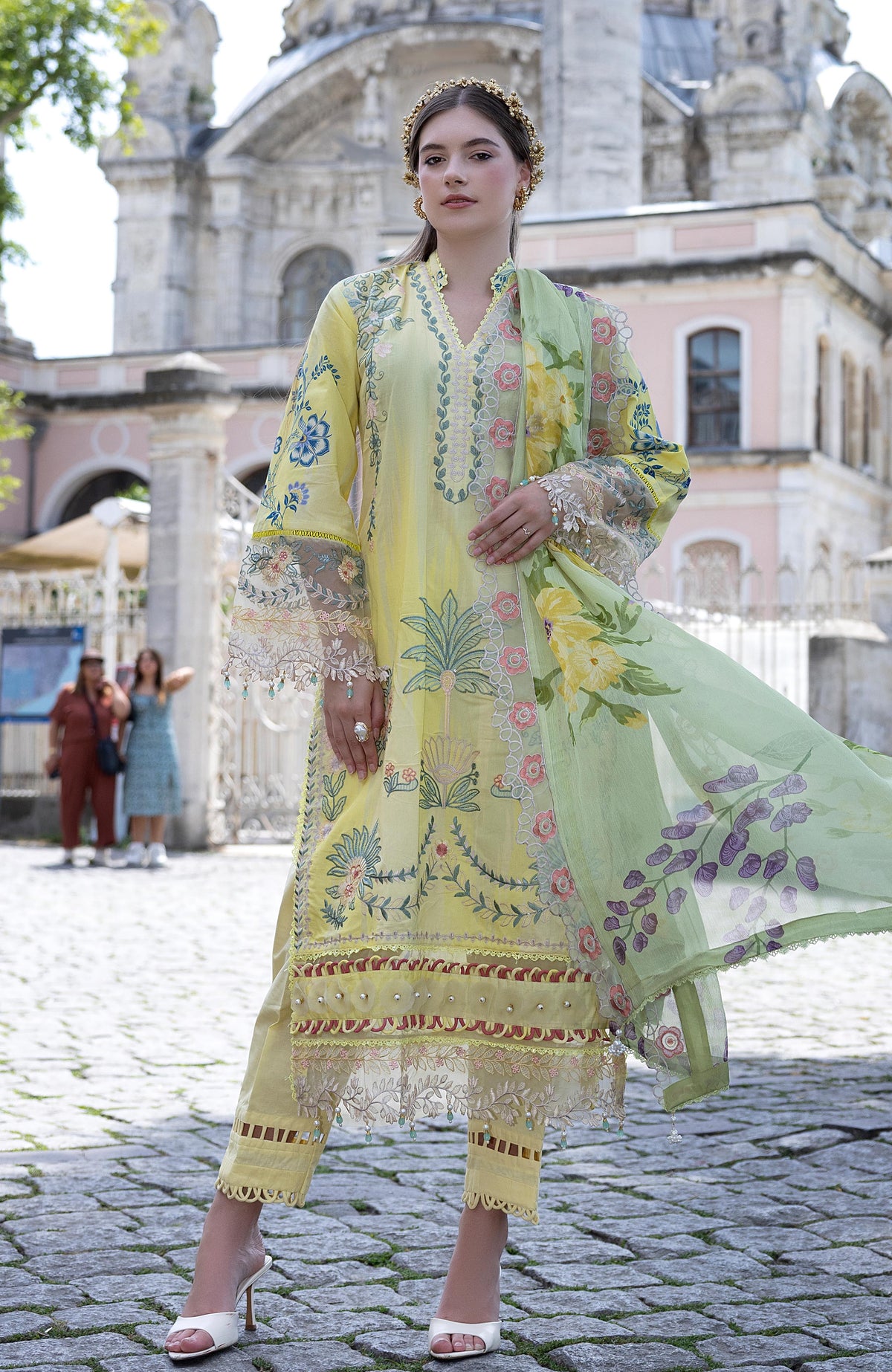 Sunshine Bloom Premium Unstitched Embroidered Collection - 2026 (D-01)
