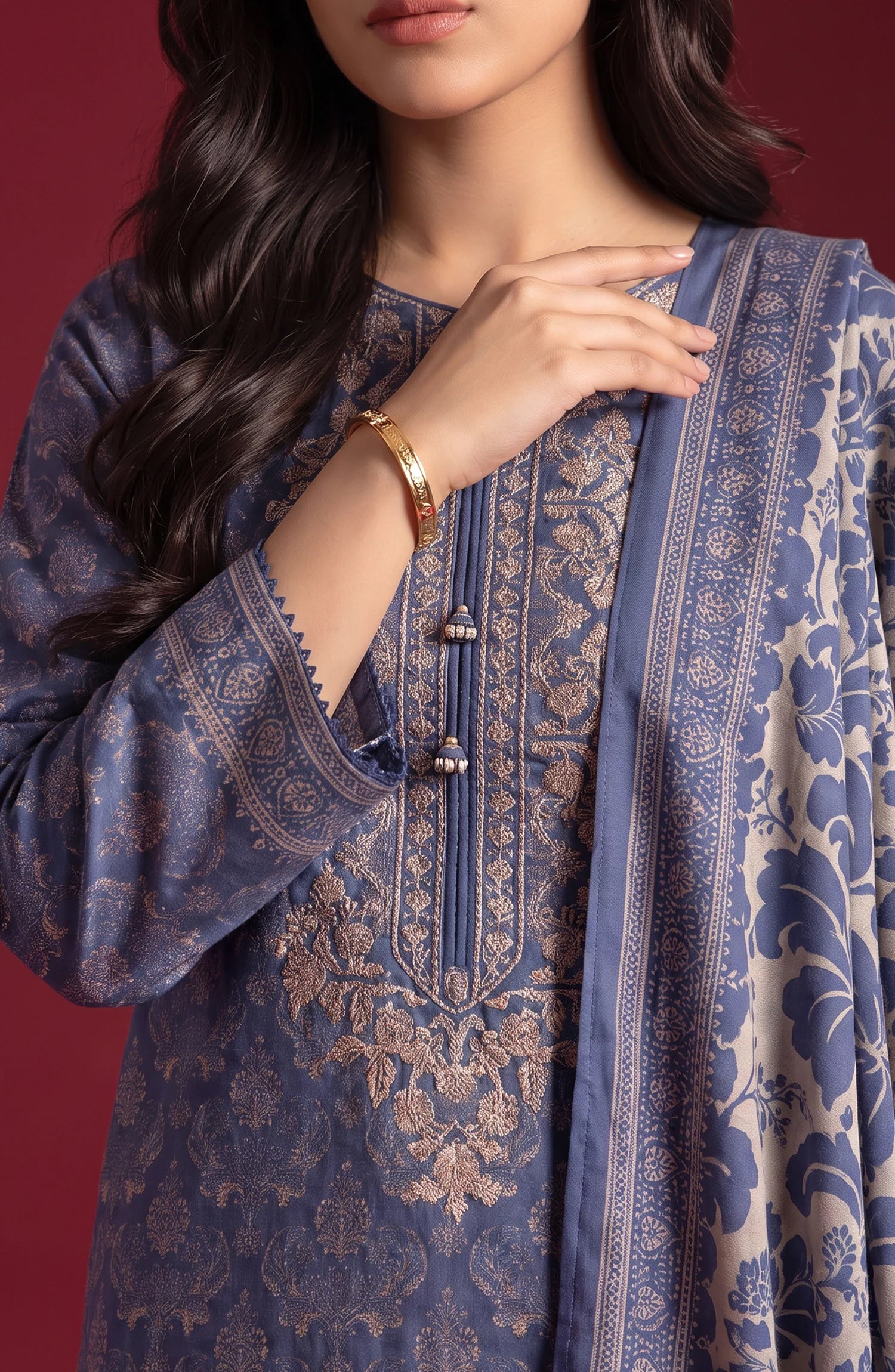 Rang E Bahar by Amna Khadija | Stitched Embroidered Lawn Collection - 2026 (D-01)