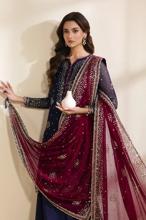 Meraki by Zarif | Unstitched Embroidered Chiffon Formal Collection - 2026 (SABLE)