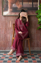 Gul Tanka by Amna Khadija | Stitched 2pc Embroidered Cotton Collection - 2026 (D-01)