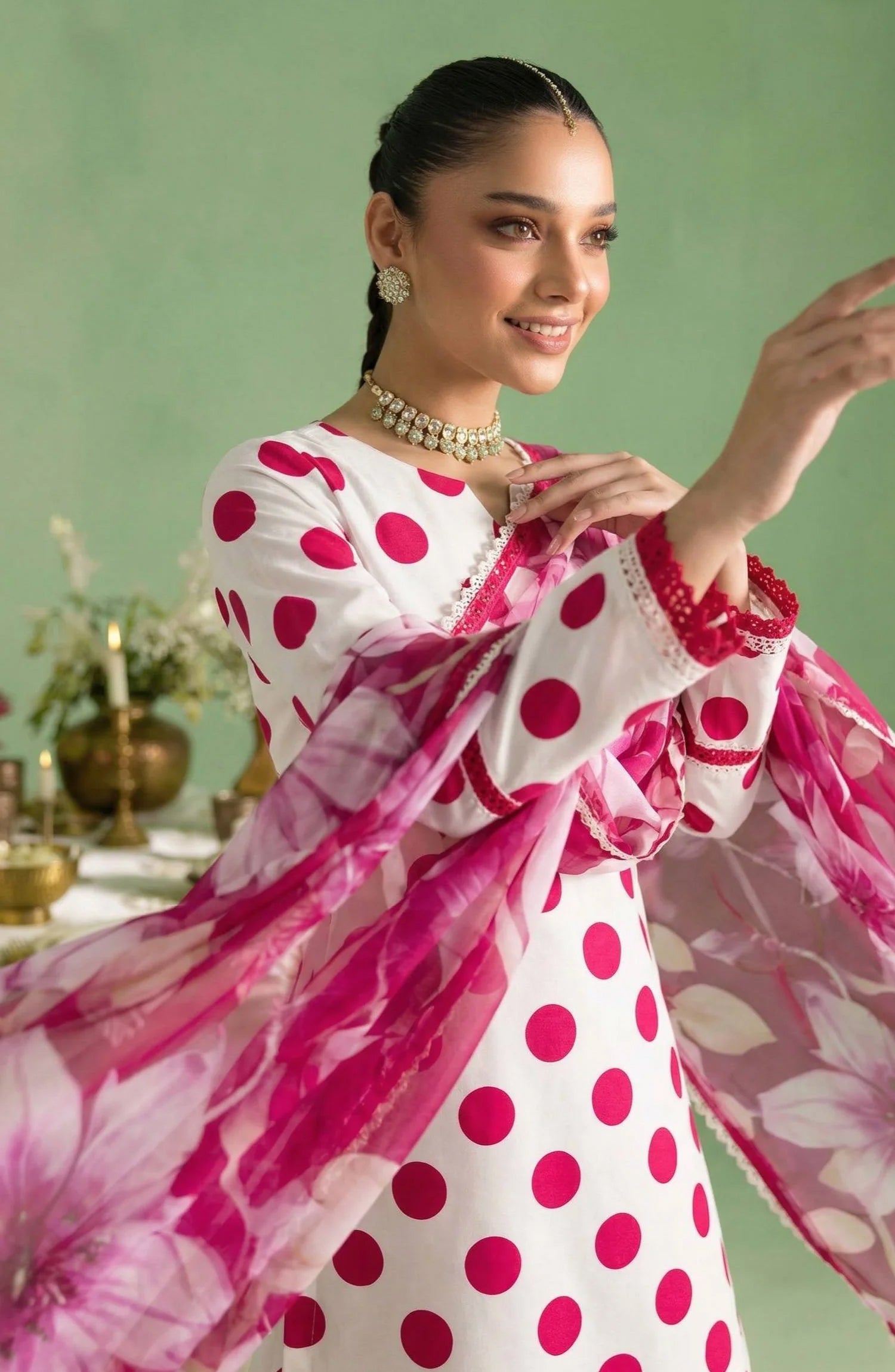 A Dots by Aalaya | Unstitched Printed Lawn Vol-02 Collection - 2026 (D-01)