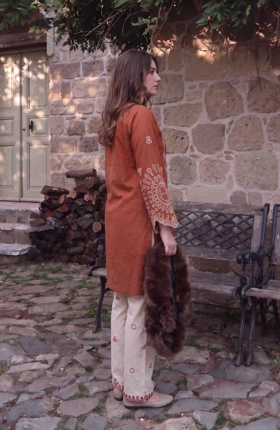 Rang e Mirha by Amna Khadija | Stitched 2pc Embroidered Cotton Lawn Collection'26 (D-01)