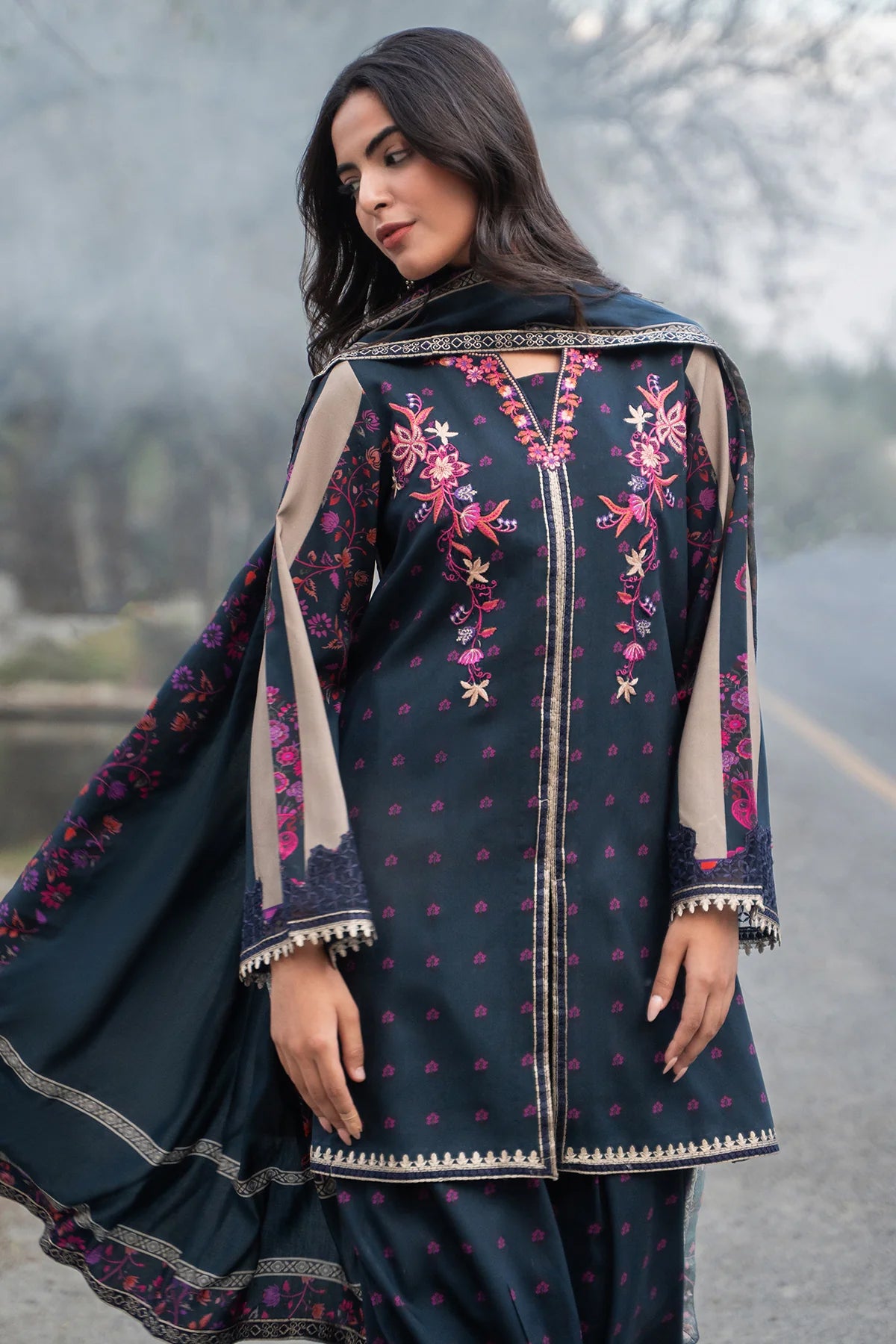 Aniiq by Charizma | Unstitched Embroidered Linen Vol-II Collection'26 (ANW7-11)