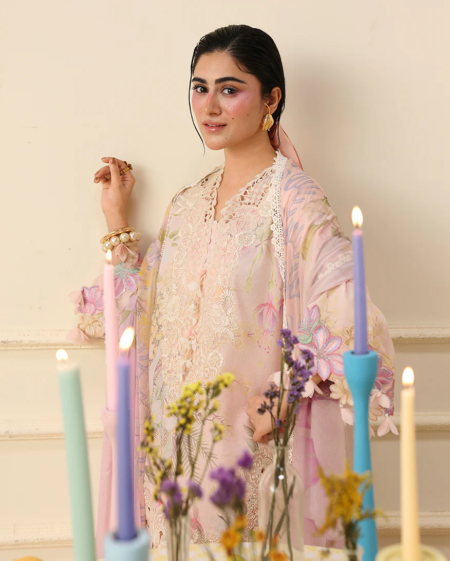 Soleil by Mushq | Unstitched Printed & Embroidered Lawn Collection - 2026 (BERRY CREME)