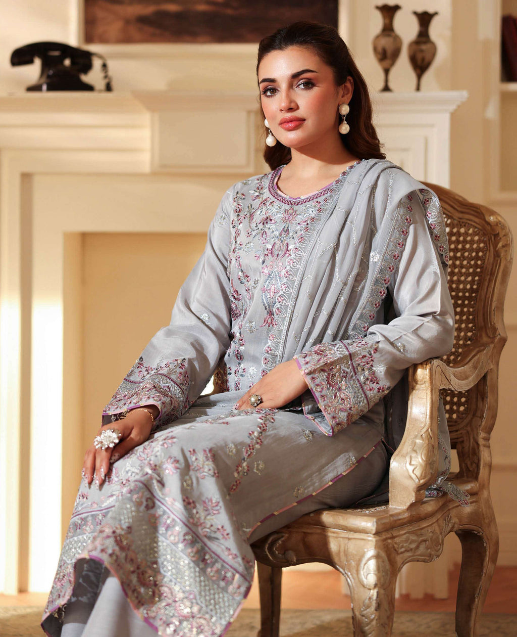 Aangan by Ramsha | Unstitched Rawsilk Vol-II Formal Collection - 2025 AA-209