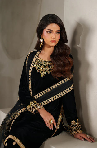Zarif Unstitched Embroidered & Hand Embellished Velvet Collection - 2025 ZRF-V-01