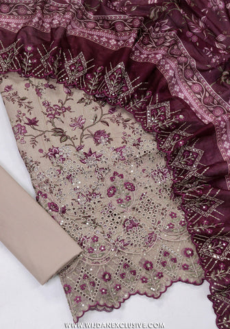 Bin Saeed Unstitched Embroidered Lawn Vol-I Collection - 2026 (PURPLE)