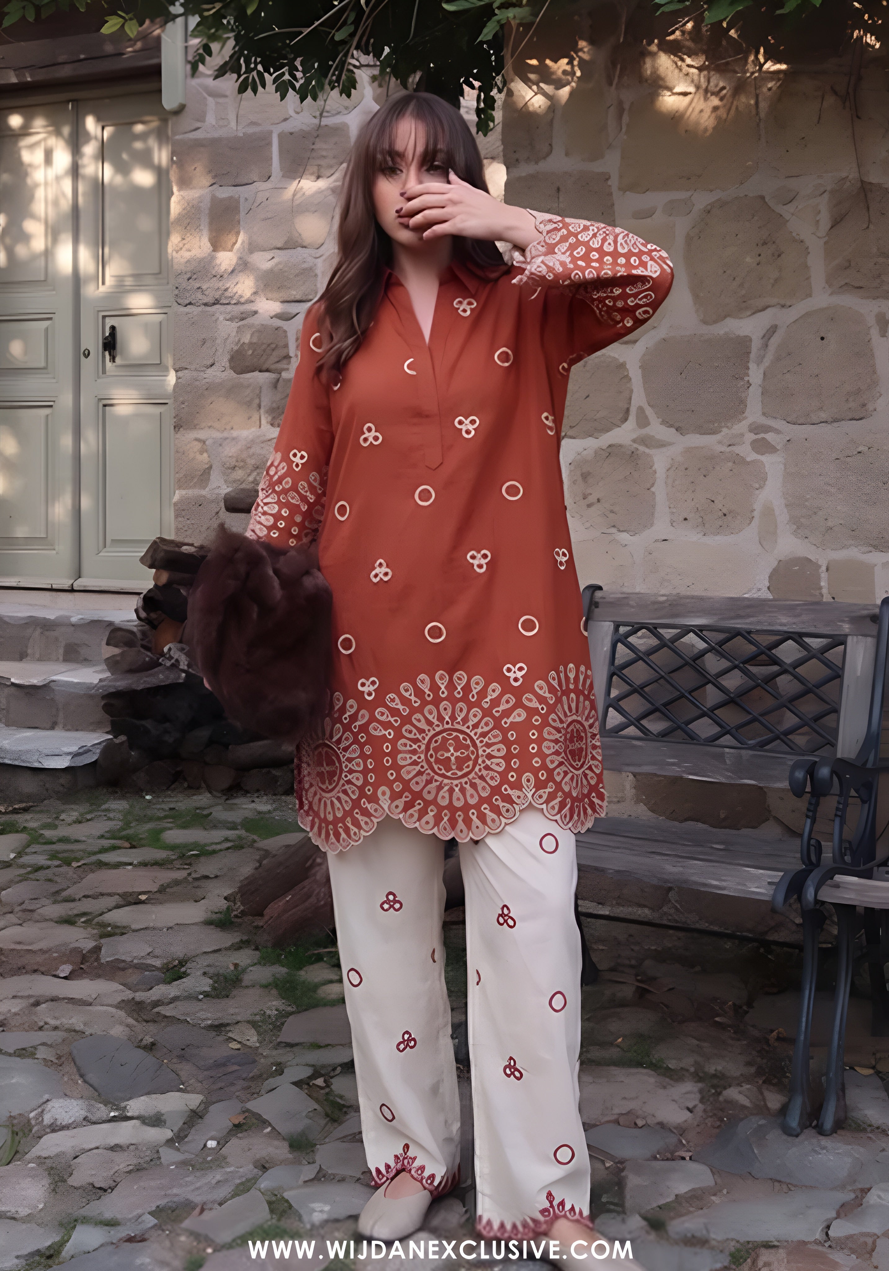 Rang e Mirha by Amna Khadija | Stitched 2pc Embroidered Cotton Lawn Collection'26 (D-01)