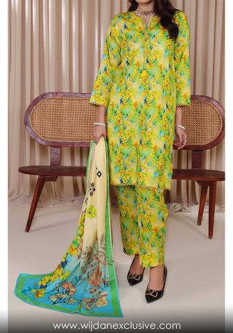 Designer Printed Cotton Lawn Collection'25 D-214