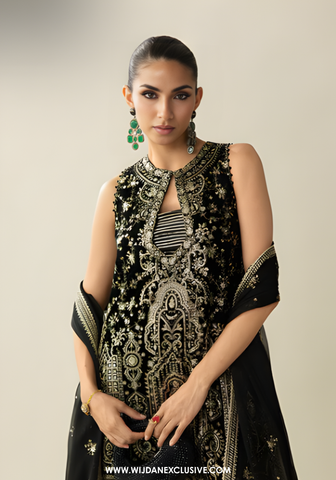 Makhmal Unstitched Embroidered Velvet Collection By Asim Jofa (D-01)