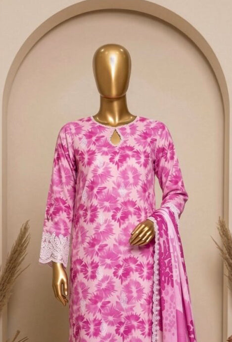 Libas e Khas 3pc Unstitched Embroidered Lawn Collection - 2026 (D-02)
