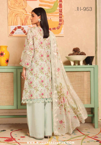 Aleeha Unstitched Embroidered Lawn Chikankari Collection - 2025 by Johra JH-953