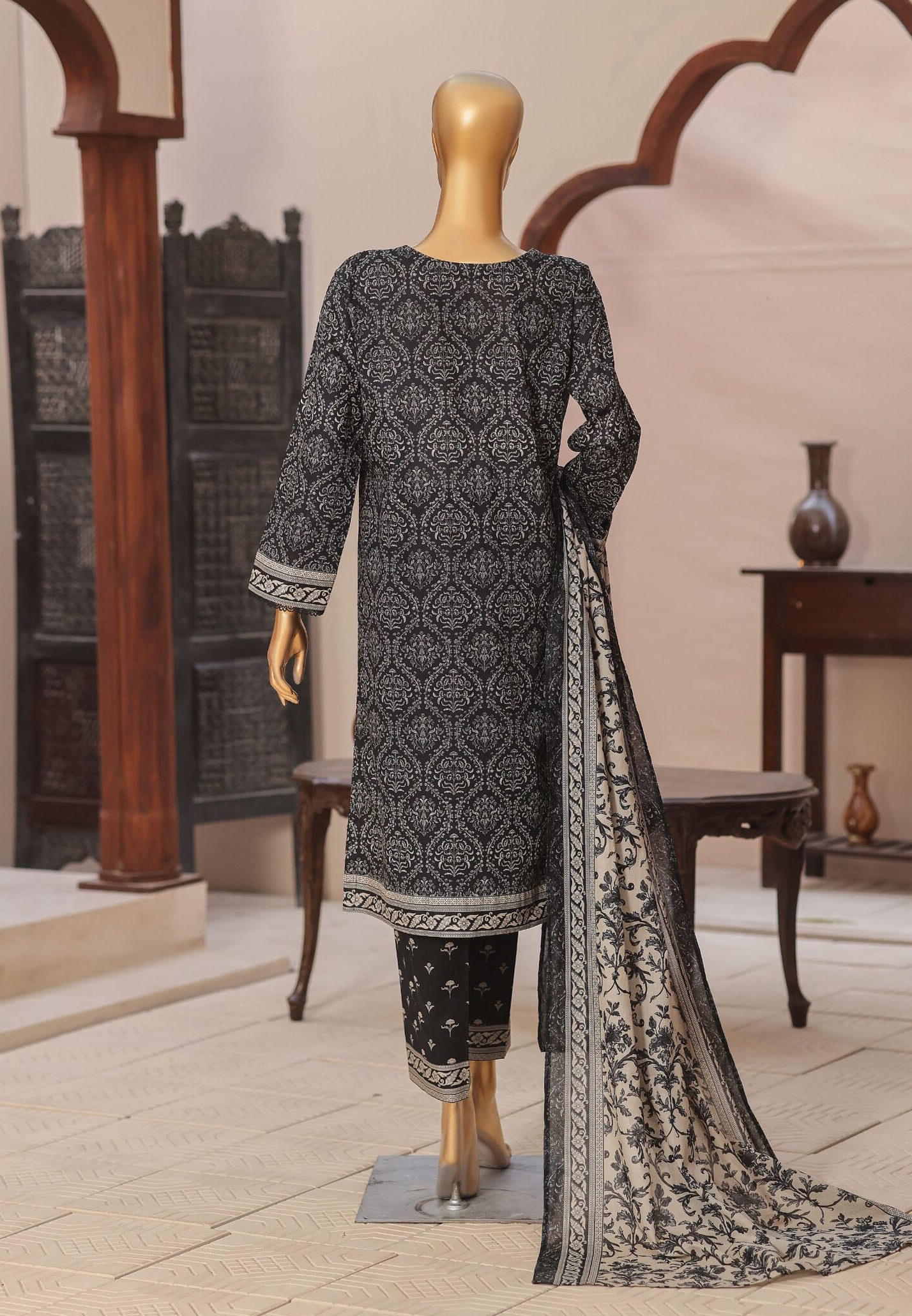 HZ Premium Daily Wear Unstitched Embroidered 3pc Lawn Collection - 2026 (D-02)
