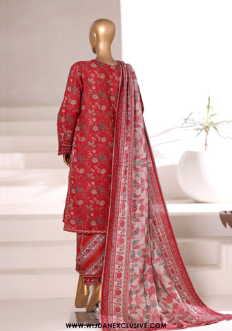 Malika by Sadabahar | Stitched Embroidered Khaddar Collection - 2025 (RED)