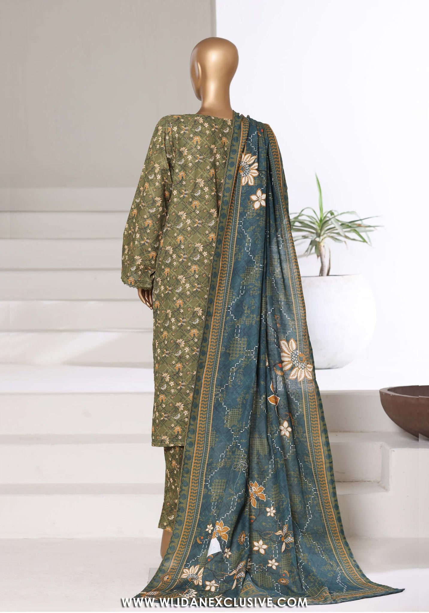 Sadabahar Stitched Printed Khaddar Vol-03 Collection - 2025 (MEHENDI)