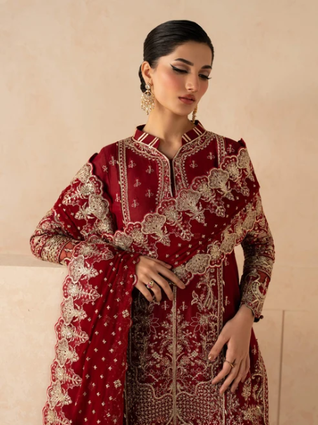 Syleena by Gulaal | Unstitched Embroidered Raw Silk Formal Collection'26 (ROSSELLA)