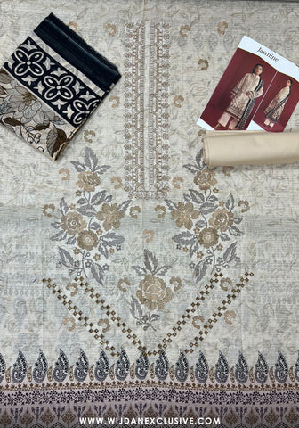 Jasmine Unstitched Doriya Digital Embroidered Lawn - 2025 by Wijdan D-10